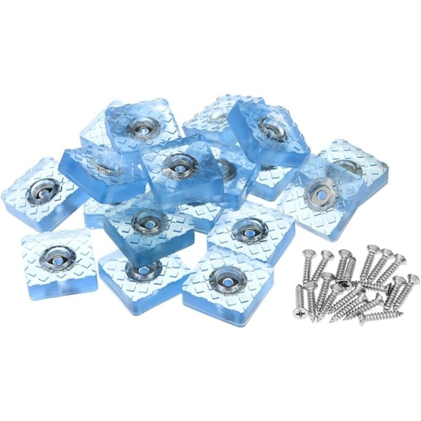 16-pack 30x30x10mm Skruvbara Gummifötter, Halkskydd för Möbler & Golv - Transparenta