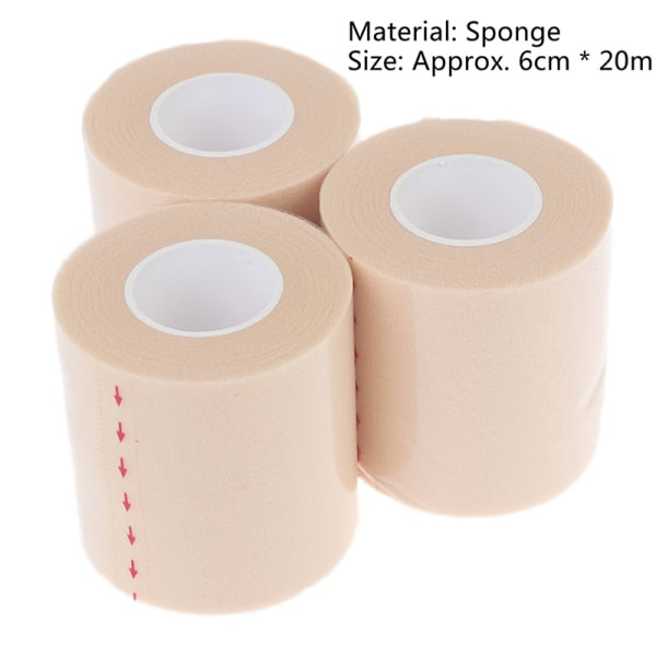6CM*20M PU-skumbandage albue- og knebeskyttelse Filmskumunderlag En gul one size