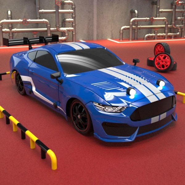 rc fjärrkontroll bil professionell driftbil 1:16 elektrisk hög blå One size blue One size