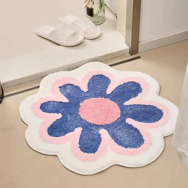 Blomsterformet bademåtte Hjemmetøj & Indretning Pashmina Hjem Soveværelse Dør Indretning Unik Vaskbar 40 * 40cm Tæppe Grøn