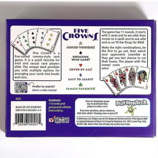 Fem Kronor Kortspel Klassiskt Familjespel Rummy Stil Spela Interaktiva Spel Engelsk Version Fri Frakt [DB]