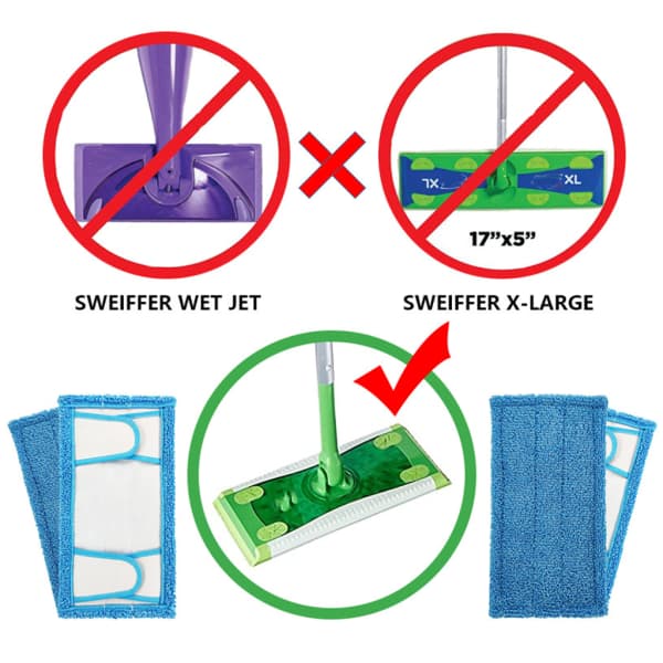 Golvmopp Tvättad våt och torr Vändmopp för Swiffer Sweeper Moppar/dyna