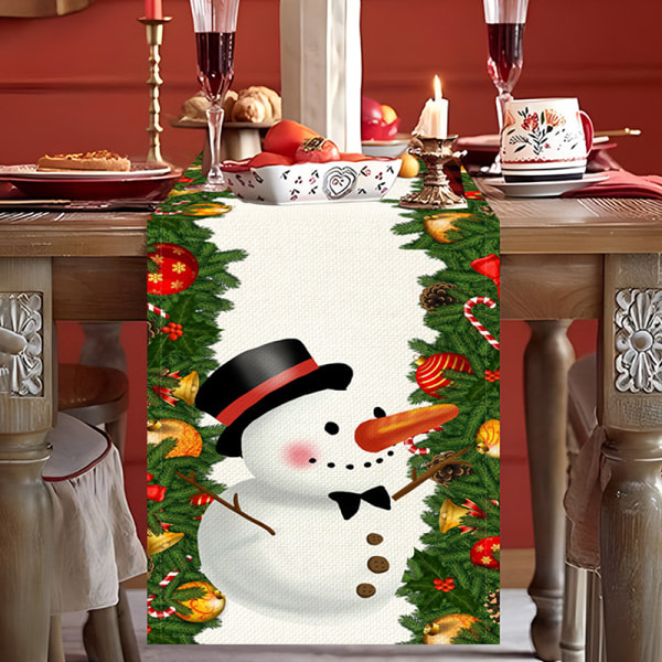 Jul Snefnug Linned Bordløber Dresser Skærfe Bord stil 1 One Size style 1 One Size