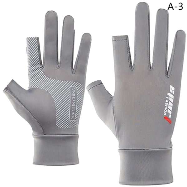 Läckage Två-Finger Handskar Sommar Tunna Andas Anti-Wear Spor grå A gray A