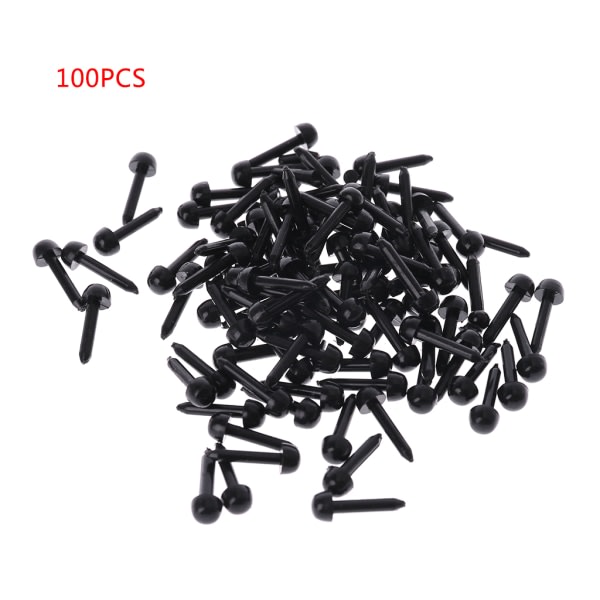 100 stk. 3mm/4mm/5mm/6mm DIY til Dukke Mannequin Plastik Sort Pin Sikkerhed Øjne til Mand 6MM