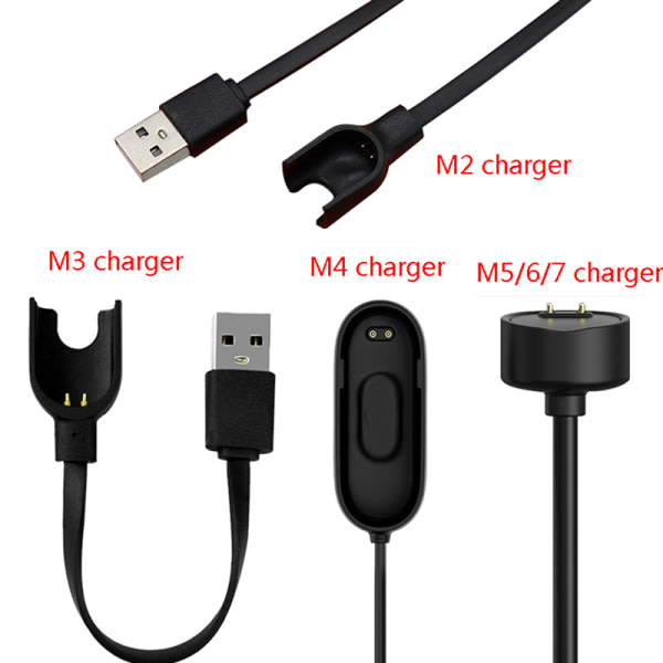 USB-ladekabeladapterlader for Mi Band hurtiglading C Svart for Mi band 4 Black For Mi band 4