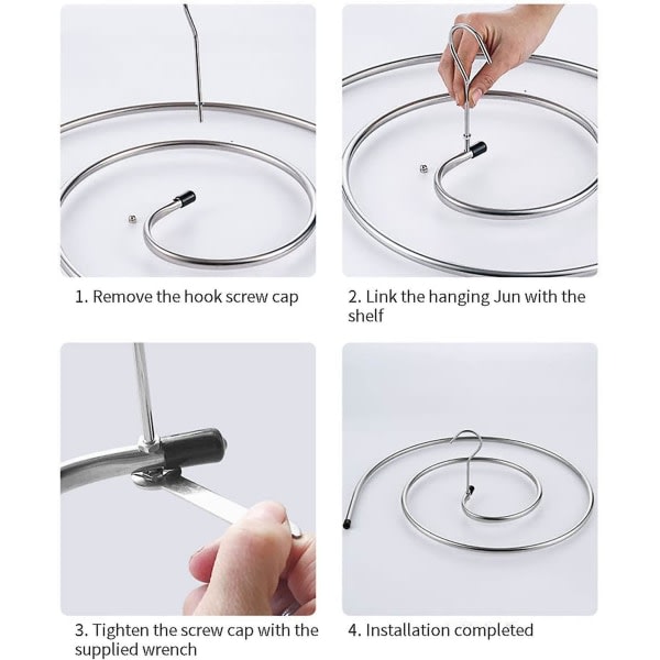 2 st Torkställ för kläder Rostfritt stål tvätthållare Spiralhängare för filtar, lakan, gardiner (silver)