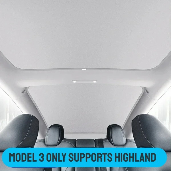 Solskjerming for Tesla Model 3 Soltak Highland 2024 Model Y 2021-23 Isdukkespenne Sol Pare Glass Foran Bak Takluke Tilbehør white Model 3 Highland