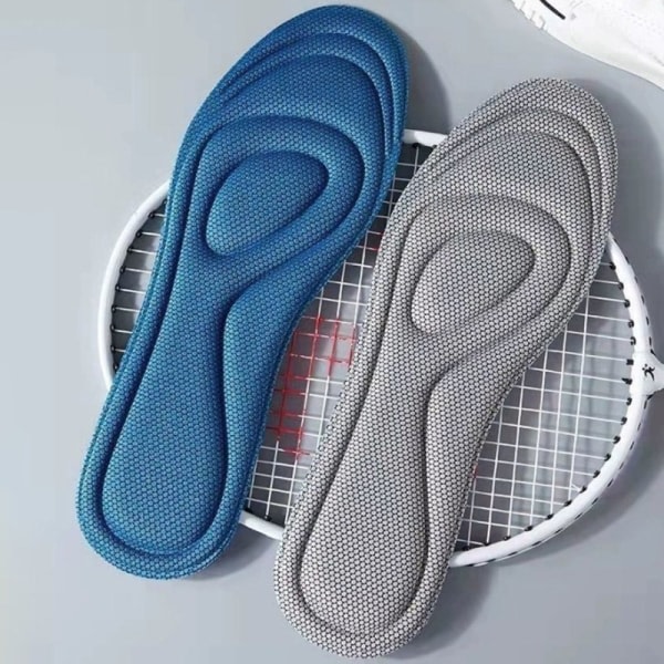 2 stk Foot Master Memory Foam Ortopediske såler for sko - Perfekt Grå 35-37