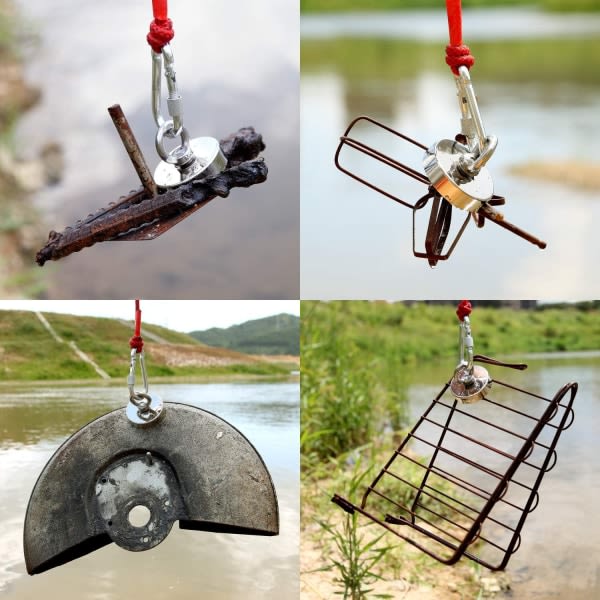Neodymmagnet/fiskemagnet 150 kg med 10 meter reb og beskyttelseshåndtag - Perfekt