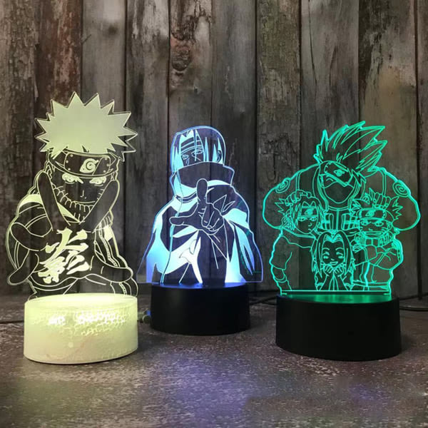 3D nattlampor Naruto Team Uzumaki Naruto LED nattlampa