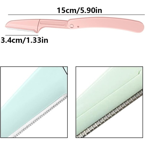Øyenbrynsbarberhøvel, [3 deler] Bærbar øyenbrynstrimmer, Eyebrow Razor