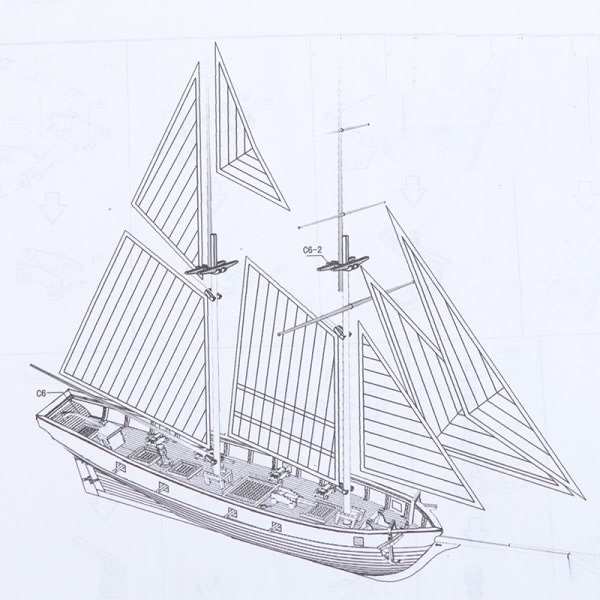 1:100 Halcon träsegelbåt modell DIY Kit Ship Assembly De A one size A one size