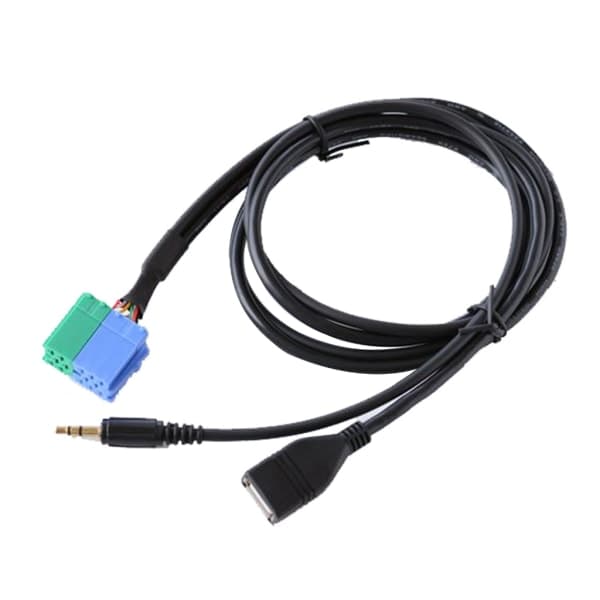 Bilstereo 3,5 mm USB Aux Input Kabeladapter Ledningsnet