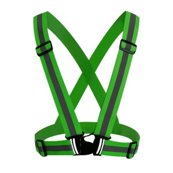 Highlight Reflexband Nattlöpning Ridkläder Väst Justerbar säkerhetsväst Elastiskt band för vuxna och barn elastiskt gräsgrönt
