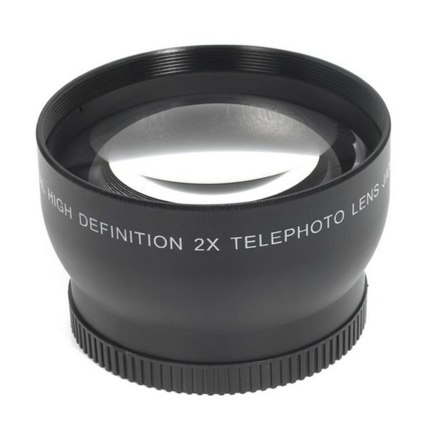 2,0X 52 mm högupplöst teleobjektiv med främre och bakre lock för D7100 D5200 D5100 D3100 D90 D60 kameror