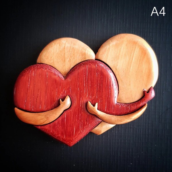 En kram från mitt hjärta till dig Handgjorda träsniderier Loving Heart A4 one size A4 one size