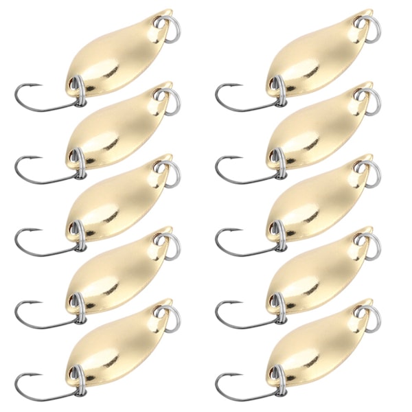 10st Guld Skeddrag 2.5g Metall Fiskekrokar Wobbler Bete 0.1