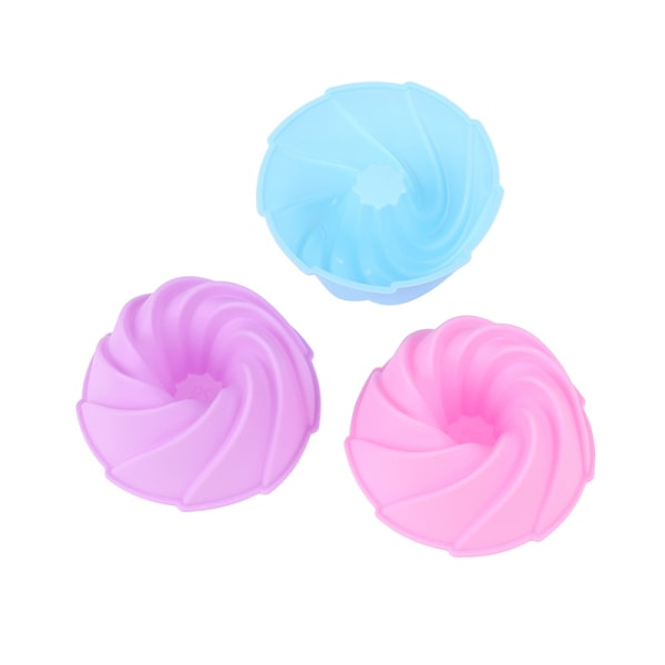 6st Swirl Shape Silikon Cupcake Liners Bakkoppar Non-Stick 6Pcs