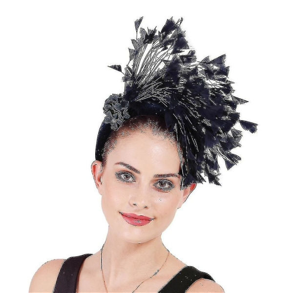 Svart Fjær Hodebånd Fascinator for Kvinner Maskerade Karneval Party