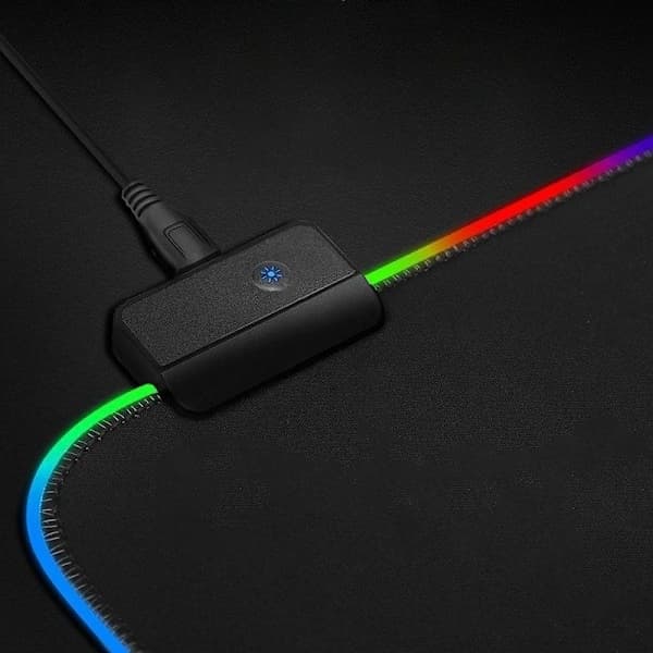 Gaming Musemåtte med LED-lys - 80x30cm - RGB Sort Svart