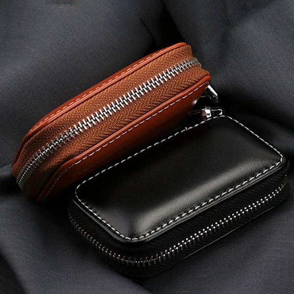 Bilnøgle Etui PU Læder Nøgle Organizer Black