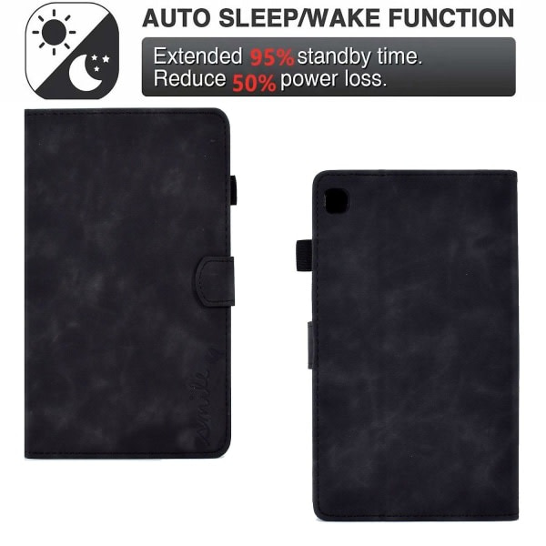 För Samsung Galaxy Tab S6 Lite P610 / Tab S6 Lite (2022) Enfärgade stativfodral med tryckta mönster Anti-Scratch Svart