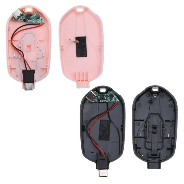 Portabel Laddningsfodral Mini Typ-C Powerbank Fodral Nyckelringsformat Nödmobil Powerbank Skal Utan Batterier Rosa