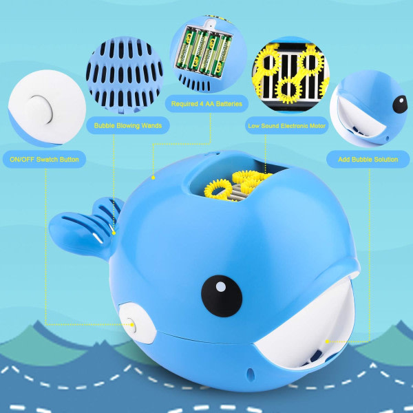 Bubble Machine, Automatisk Whale Bubble Blower Machine, Bubble Mac