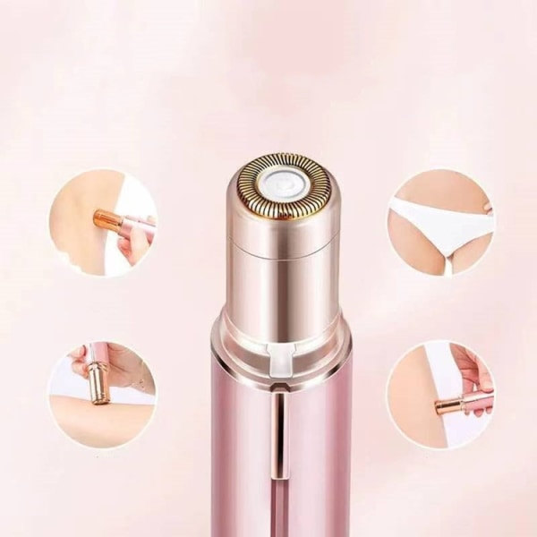 Smertefri epilator for kvinner med oppladbart batteri, hvit/rosa gull