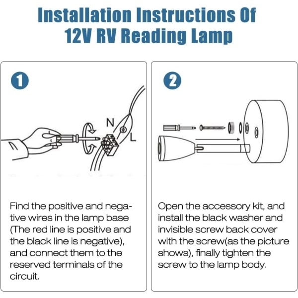12V LED Spot Leselampe, RV Leselampe LED Innvendig, 1W Varmt Lys Lesing ved Sengen