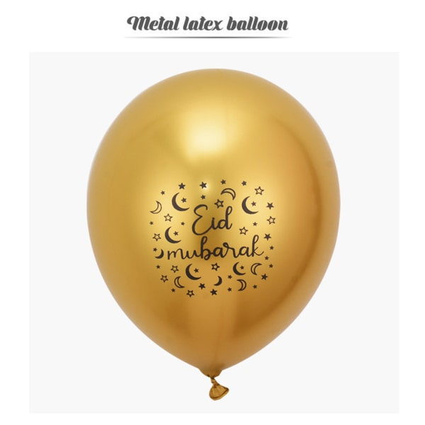 Ramadan dekoration dekoration Happy Muslim festival ballon 10 stk Eid Mubarak ballon Sølv