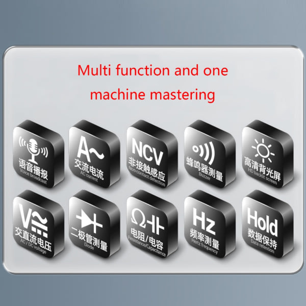 Digital klämmätare med röstsändning- Funktion Amp Meter Multimeter Autoavstånd 4000Counts Spänningstestare NCV