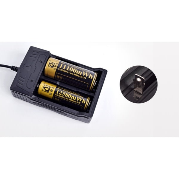 1-2 Slot Smart Laddare med LED-indikator Intelligent Batteriladdare för 14500 16340 18650 26650 Uppladdningsbart Batteri