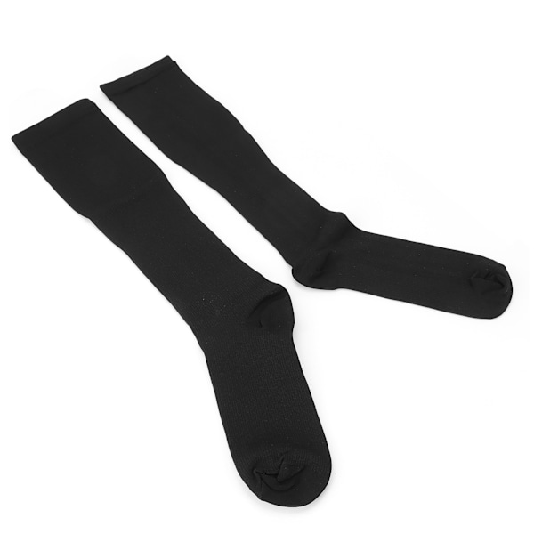 Elastiske kompressionsstrømper til løb, bløde og åndbare, sorte, S/M, unisex