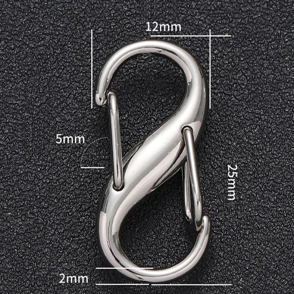 5 ST Karbinhake Legering S-formad fjäder åtta teckens spänne Ant B 5PCS B 5PCS