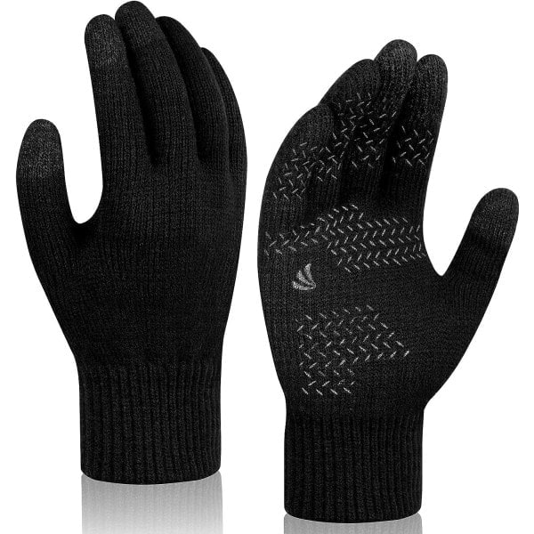 Vinterstickade handskar för män och kvinnor, pekskärmshandskar Soft