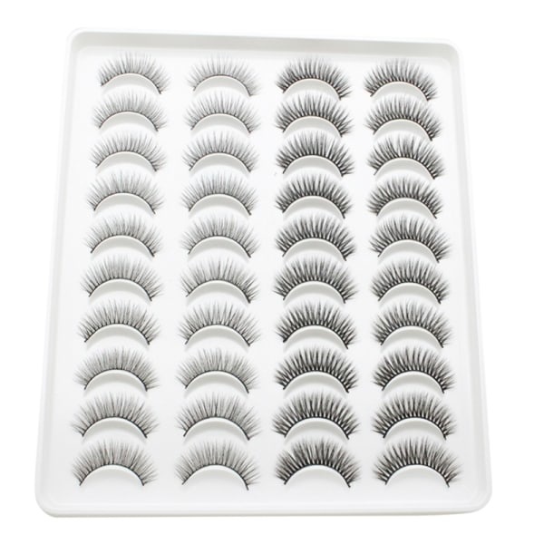 Lösögonfransar Faux 3D-fransar Naturligt utseende Fluffiga Cat-Eye Wispy-fransar Återanvändbart paket 4 blandad stil 20 par Style 208