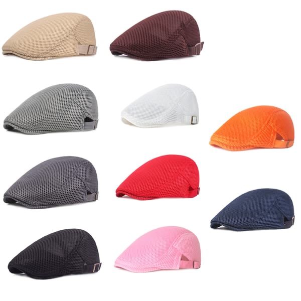 1:a Mäns Casual Hat Basker Kepsar Cabbie Flat Cap Andas Mes Brown