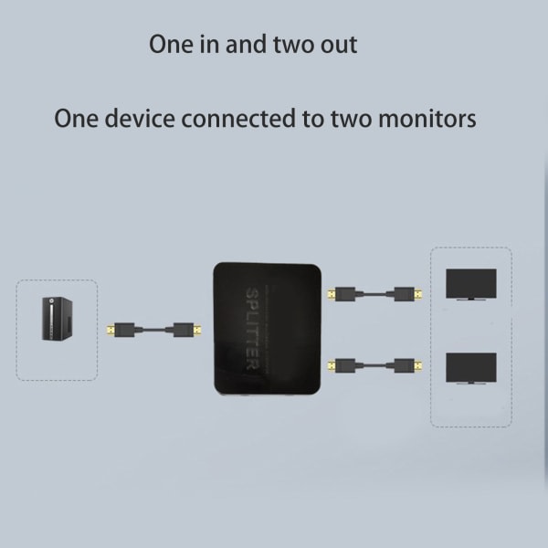 HDMI-kompatibel switch splitter 4k 60hz 1 ind 2 ud til dobbelte skærme TV-computer 1 til 2-vejs HDMI-kompatibel adapter