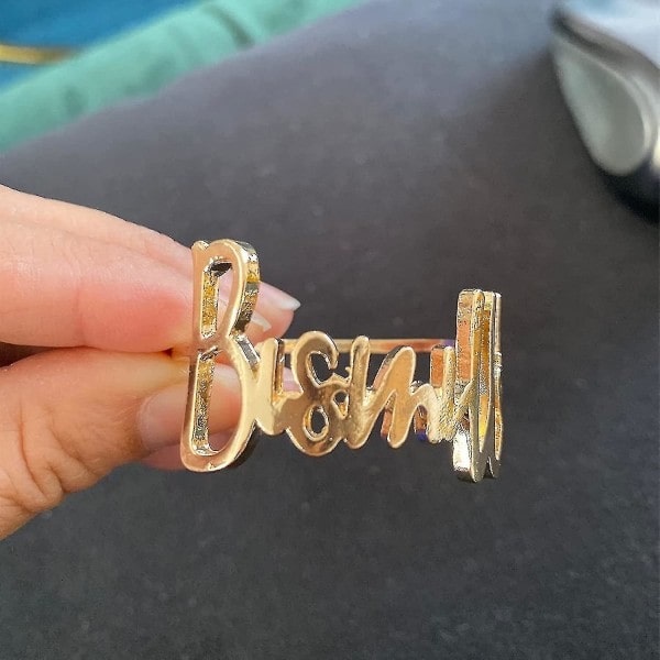 Serviettringer, 6 stk Bismillah Bokstav Metall Serviettringsett Alfabet Serviettspenner Holder Borddekor for Bryllupsfest