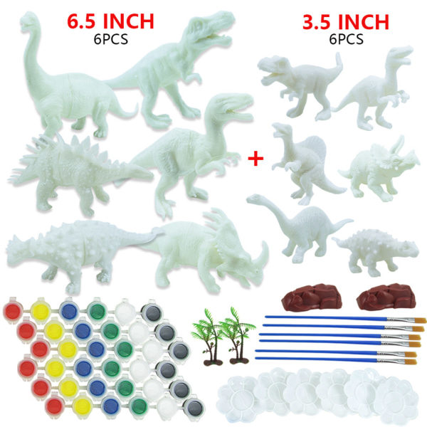 64st/ set DIY Graffiti Dinosaurie Modell 3D Målad Handfärgning Tyrannosaurus