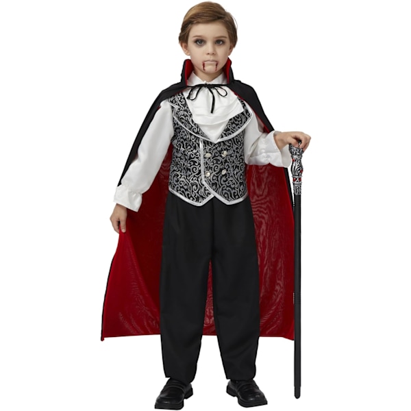 Voksen unisex vampyr kostumetilbehør Halloween vampyr kappe til Transylvania Dracula temafest 55"/140cm