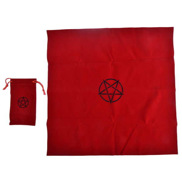 Pentagram Tarot Duk med Väska Sammet Altar Tarot Duk Pe Röd en one size Red one size