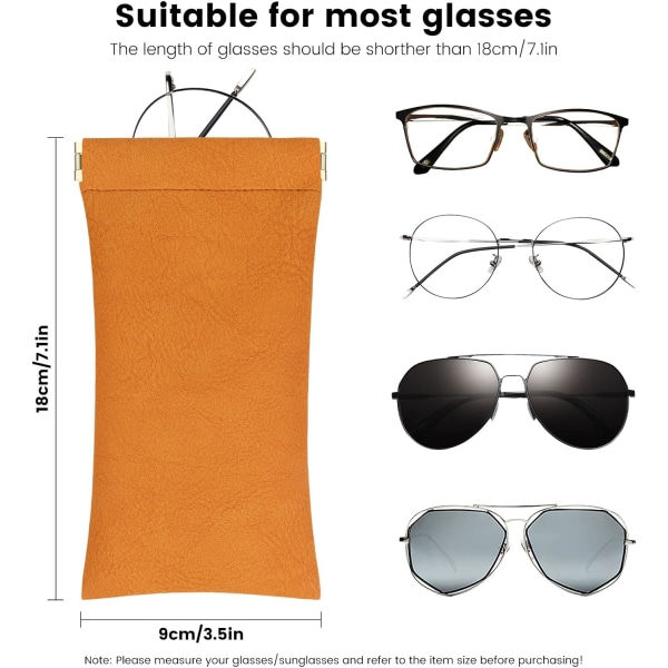 3-pak PU-læderetui, barbar Rese Soft Squeeze Top Solbriller Læsebriller Etui Brilleetui til Kvinder Mænd Børn Style 1 Style 1