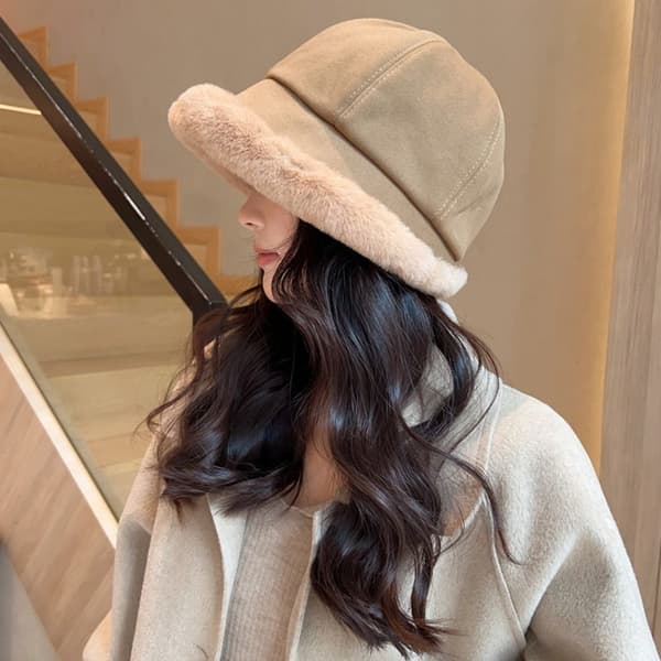 Dam Höst Vinter Plysch Hatt Förtjockade Öronmuffar beige
