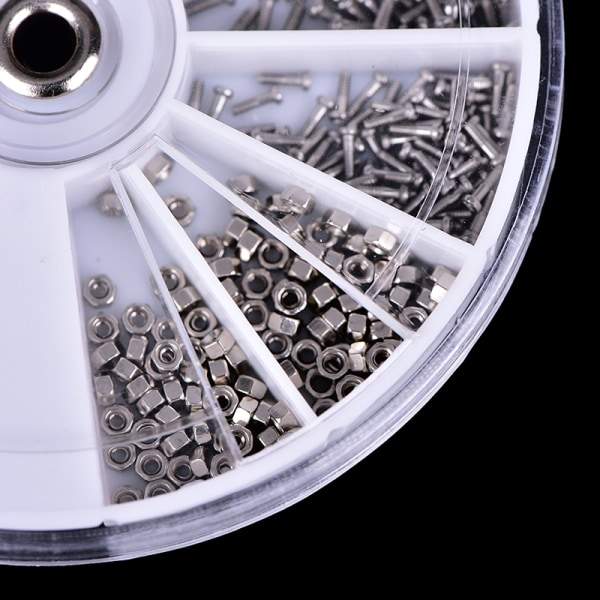 600st olika fästelement Skruvar för klockor glasögon urmakeri Silver 600st Silver 600Pcs