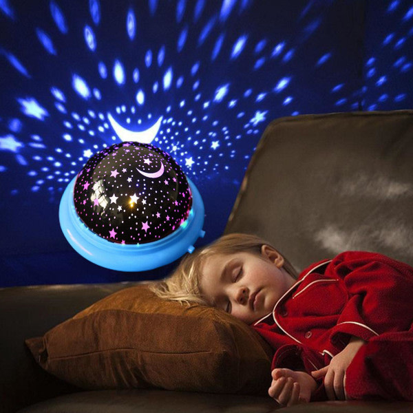 Roterende LED-lys projektor Barn Baby Stjernehimmel Mood Nattlampe Lilla One-size