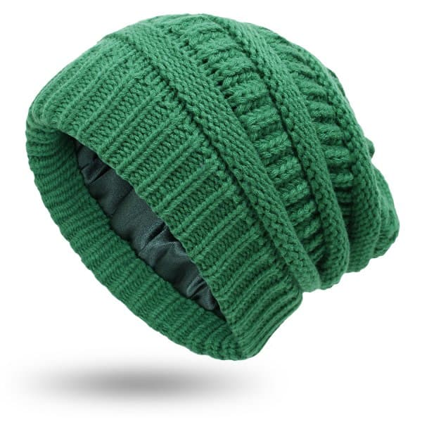 Varm stickad ullmössa för kvinnor (Grön) CDQ