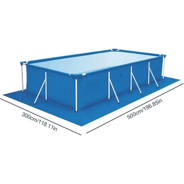 500x300CM Vikbart Vattentätt Poolunderlag, Kompatibelt med Uppblåsbara Pooler, Rektangulär Golvskyddsmatta